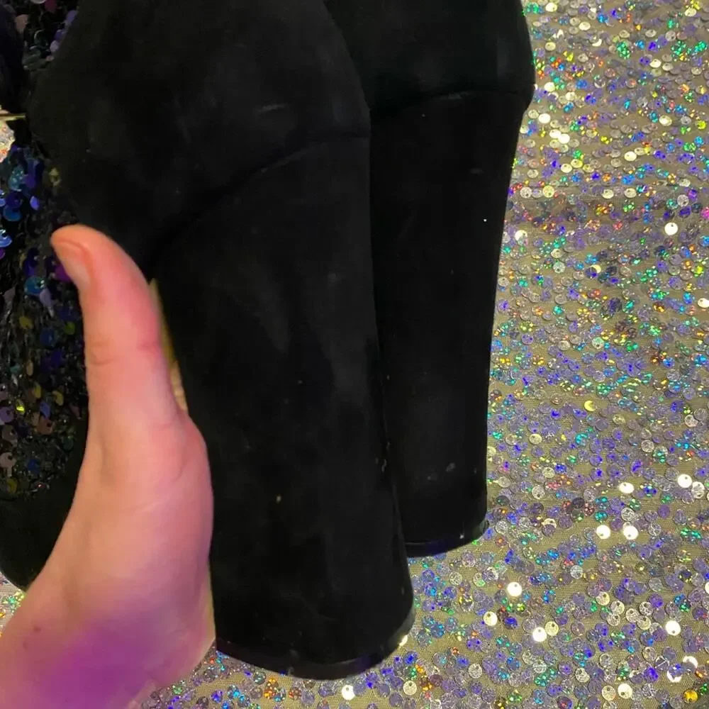 Shelly’s London • Haimi Iridescent Sequin Sock Bootie Platforms